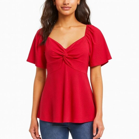 plus size womens red short sleeve pullover top size 4X - Picture 1 of 5